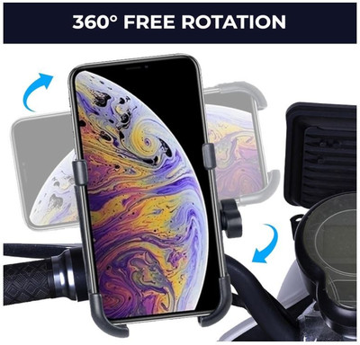 FTC C1 Universal Metal Body 360 Degree Rotating Handlebar Cradle Stand Bike Mobile Holder(Black)