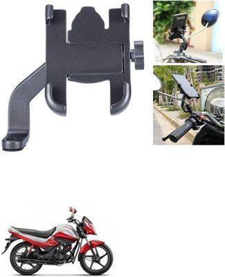 Ultra Wise Mirror Fitting Metal Mobile Holder For Hero Splendor I Smart Bike Mobile Holder(Black)
