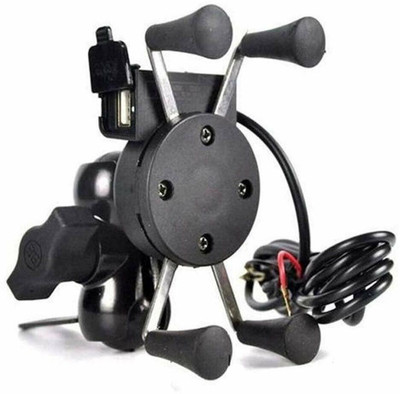 Delhismart Bike X-Grip Mobile Phone Holder with USB Charger Bike Mobile Holder(Black)