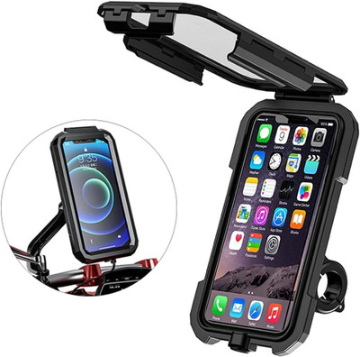 Vagary Fully Covered Handlebar Mobile Phone Mount Holder with 360° Rotation for Bike Bike Mobile Holder(Black)