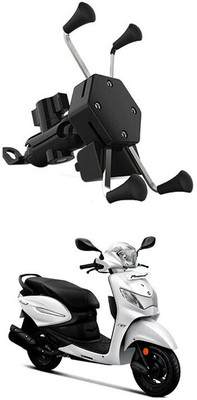 rajcell Waterproof & Premium Bike Mobile X-Grip Holder With Charger For Hero-Pleasure Bike Mobile Holder(Black)
