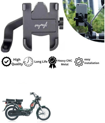 AUTODAZZ Waterproof Mirror Mount Mobile Phone Holder Bike Motorcycle Scooter Ideal Bike Mobile Holder(Black)