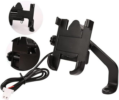 AMIRIDE Bike Phone Aluminum Bicycle Mobile Phone Holder Motorcycle Bike Mirror Bike Mobile Holder(Black)