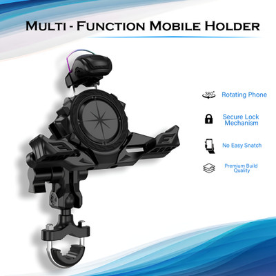 ASRYD Universal Bike Mount Holder New Version Aluminum Alloy & ABS Plastic Body Bike Mobile Holder(Black)