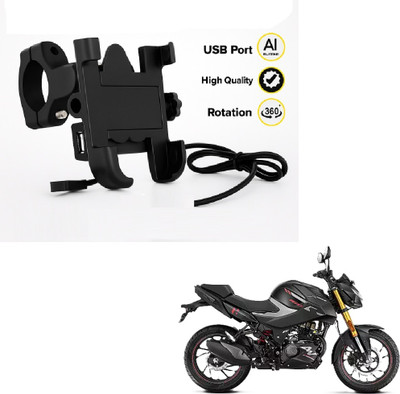 JMA TRADING Universal Bike Mobile Holder with USB Charging Port for All Smartphones. Bike Mobile Holder(Black)