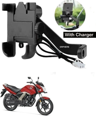 SRPHERE Aluminum Alloy C2 Waterproof bike mobile holder With Charger For CB Unicorn 160 Bike Mobile Holder(Black)