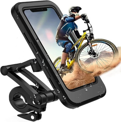 FwellT Waterproof Mobile Phone Holder 360° Rotation for Bike/Cycle Up To 7 inches Bike Mobile Holder(Black)