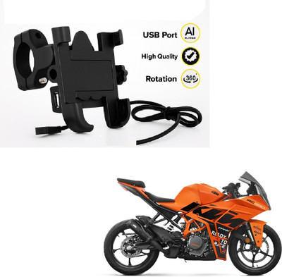 JMA TRADING Universal Bike Mobile Holder with USB Charging Port for All Smartphones. Bike Mobile Holder(Black)