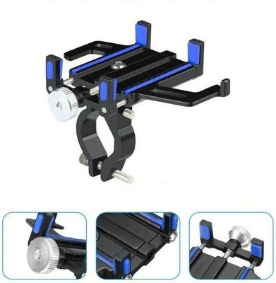 BROLAVIYA Aluminum Alloy Mobile Phone Holder for Motorcycle Bike Bicycle MTB Handlebar Mount Bike Mobile Holder(Black)
