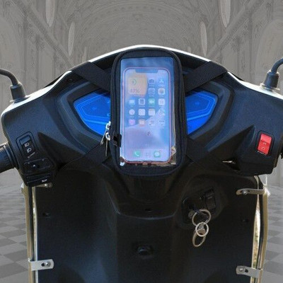 Hamza Store Universal Water Resisant Mobile Holder / Pouch-Bag for All Scooter Scooty Bike Bike Mobile Holder(Black)