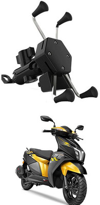 AYW Bike Mobile X-Grip Holder With Charger For TVS-Ntroq-125 Bike Mobile Holder(Black)