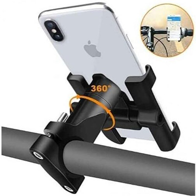 JKM traders Universal Bike Mobile Holder | 360° Adjustable Handlebar Mount | Strong Grip Bike Mobile Holder(Black)