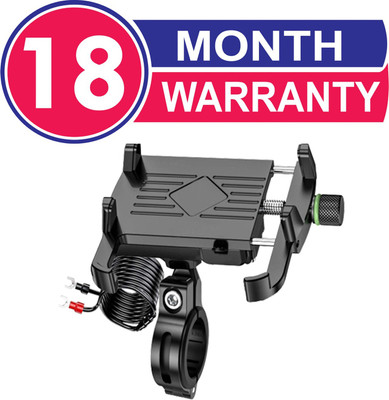 ASRYD Claw Grip Aluminium Alloy Waterproof Fast USB QC 3.0 Charger Handlebar & Mirror Bike Mobile Holder(Black)