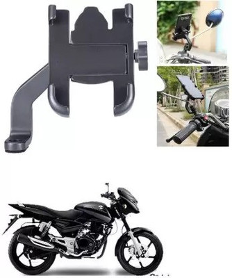 Jetnix Mirror Fitting Metal Mobile Holder For Bajaj Pulsar 150 DTS-i Bike Mobile Holder(Black)