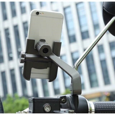 Wifton Wif-19-Bike Mount Holder Metal Body 360 Degree Rotating Mirror Cradle Stand-X148 Bike Mobile Holder(Black)