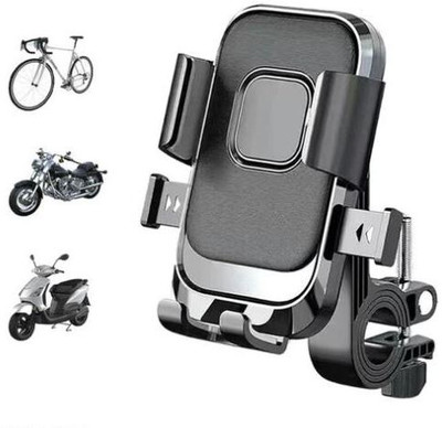 RGV XY-088 | One-Click Lock, Anti-Shake Grip & 360° Rotation Universal Bike Mobile Holder(Black)