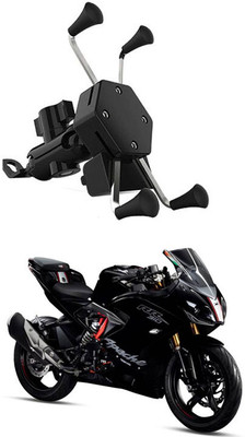 rajcell Bike Mobile X-Grip Holder With Charger For TVS-Apache-RR310 Bike Mobile Holder(Black)