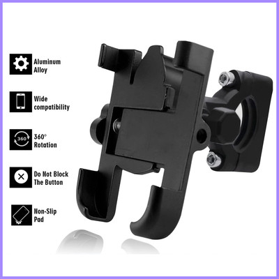 Rhtdm Universal Bike Mount Holder Verson 2.0 Metal Body 360 Degree Bike Mobile Holder(Black)