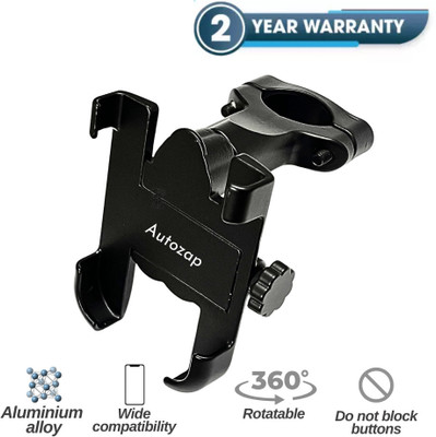 Autozap Handlebar Bike Mount Holder Metal Body 360 Degree Rotating Mobile Phone Holder Bike Mobile Holder(Black)