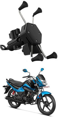 rajcell Premium Bike Mobile X-Grip Holder With Charger For Hero-Splendor-Ismart-110 Bike Mobile Holder(Black)