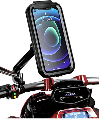 Bodoma Waterproof 360° Rotation Maps&GPS Navigation| Mirror stand Scooter Cycle/Bike Bike Mobile Holder(Black)
