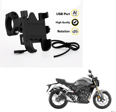 JMA TRADING Universal Bike Mobile Holder with USB Charging Port for All Smartphones. Bike Mobile Holder(Black)