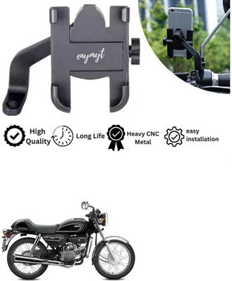 Hench Universal Bike Holder Verson 2.0 Metal Body 360 Rotating Mirror for Motorcycle Bike Mobile Holder(Black)