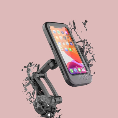 gaurma Waterproof phone Holder for Bikes Motorcycle Scooty Bicycles Bike Mobile Holder. Bike Mobile Holder(Black)