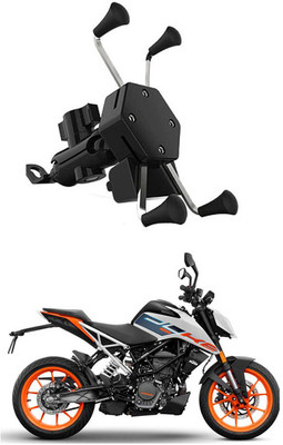 AYW Bike Mobile X-Grip Holder With Charger For KTM-125-Duke Bike Mobile Holder(Black)
