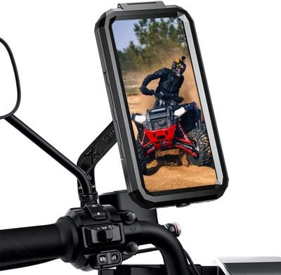 Bodoma Bike Mobile Mirror Holder/stand waterproof for GPS all Scooty and Bike Bike Mobile Holder(Black)