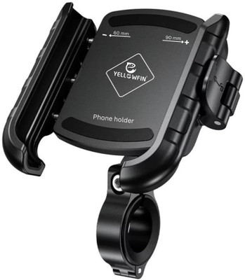 Yellowfin Jaw Grip Quick Release 360° Aluminium Handlebar & Mirror Mount for Bike/Scooter Bike Mobile Holder(Black)