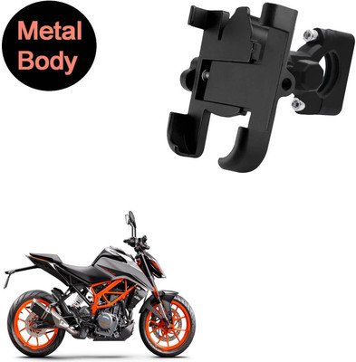 Vagary 360 Degree Metal Body Universal Mobile Holder for KTM RC 390 Bike Mobile Holder(Black)