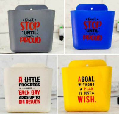 Pnet 4 Compartments Plastic Pen Stand(Multicolor)