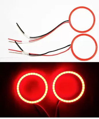 Gogna Mart Bajaj Pulsar RS 200 LED Angel Eyes Ring Light Projector Lens (RED) Projector Lens