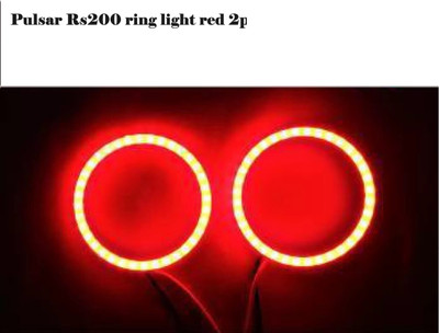 VermsBikers Bajaj Pulsar RS 200 White LED Angel Eyes Ring Light red 2pcs Projector Lens