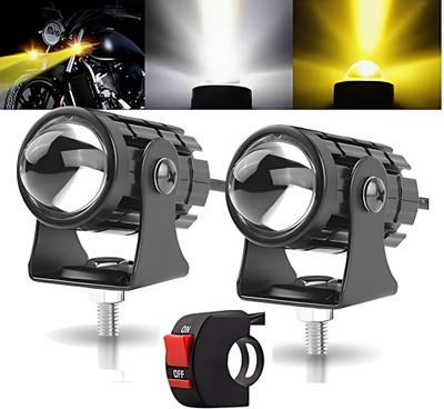 LoFtY Best LED fog light for car/motorcycles (pack of 2 with switch) Projector Lens