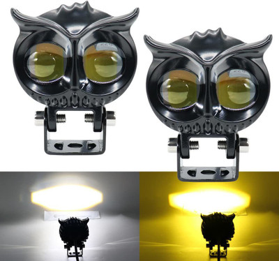 BXtremeZ Mini Drive Owl Shape Led Projector Bar Light with White/Yellow Led DRL Light Fog Lamp Car, Motorbike LED (12 V, 20 W)(Universal For Car, Pack of 2)