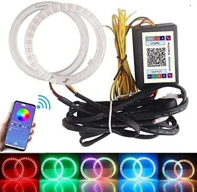 acube mart KTM RC 70mm ring light /Demon / Angel Eyes RGB bluetooth ring light set of 2 Projector Lens