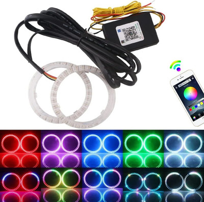 Vagary RC 125/200/390 Projector Headlight with Angel Eyes Ring Light & App Controlled Projector Lens