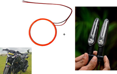 VermsBikers pulsar N250 ring light red+Led Running Indicator for all Bikes Set of 2 (Yellow) Projector Lens