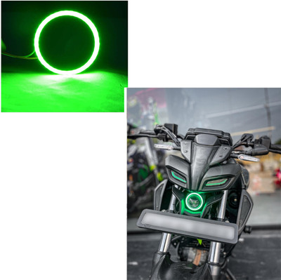 waytwogmart R15/MT15 Led Angel Eyes Headlight Green 007 Projector Lens