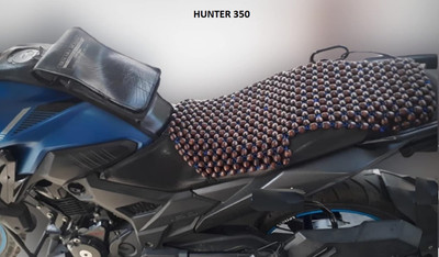 Q1 Beads BLC Wooden Beads Bike seat Cover -Full Seat for all Bike & Long Drive Single Bike Seat Cover For Royal Enfield Hunter 350