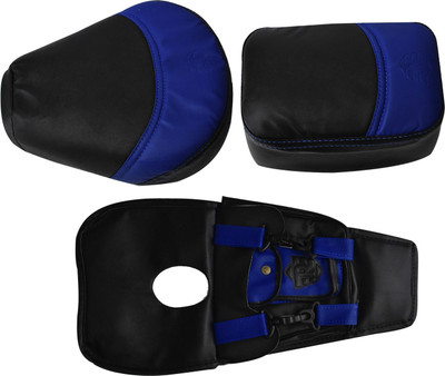 majesticrides MR_blue combo 1 Split Bike Seat Cover For Royal Enfield Classic, Classic 350, Classic 500, Classic Chrome, Classic Desert Storm
