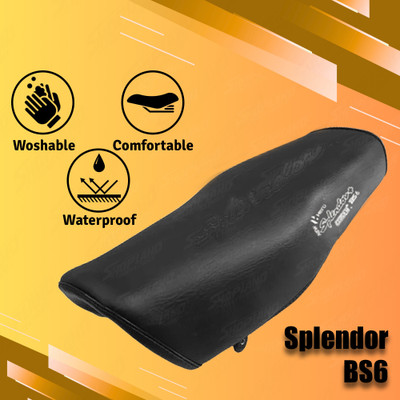 Generox WaterProof Seat Cover (SPL+BS6) Imported PU Leather Single Bike Seat Cover For Hero Splendor