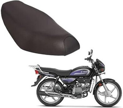 Delhismart Splendor BS6 Bike Seat Cover PU Leather Waterproof Durable Seat Cover (Black) Single Bike Seat Cover For Hero Splendor