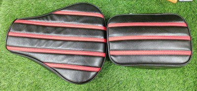 KOHLI BULLET ACCESSORIES Classic Seat Cover Red & Black Fancy For Royal Enfield classic, Classic 350cc Split Bike Seat Cover For Royal Enfield Classic Chrome