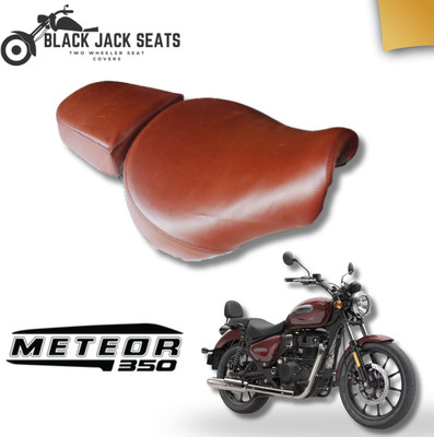 blackjackseats Premium Quality Seat Cover For Royal Enfield Meteor Coffee Brown Split Bike Seat Cover For Royal Enfield Meteor