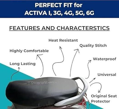 Sanaacreations PJ_ACTIVA 3G,4G,5G,6G SEAT COVER_002 Single Bike Seat Cover For Honda Activa 4G