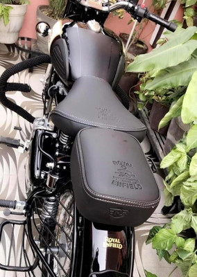 WHEETOYKART Comfortable Fit Seat Cover in Leatherette – Black for Royal Enfield Split Bike Seat Cover For Royal Enfield Classic 350, Classic 500