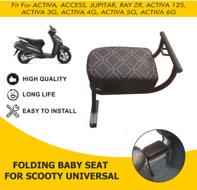SHOWRIDE FOLDING BABY SEAT UNIVERSAL FOR SCOOTY Single Single Bike Seat Cover For Honda, Suzuki, TVS Access 125, Activa, Jupiter, NTorq 125
